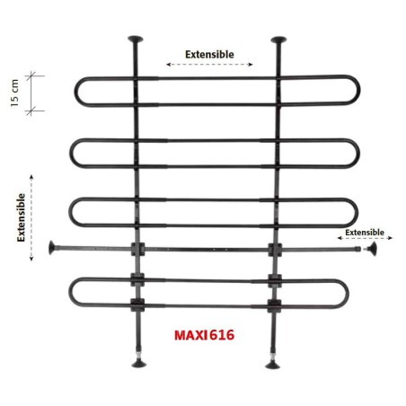 Comprar Separador de Carga Metálico MAXI616 : Altura Extensible de 157 cm. a 225 cm. Y Anchura de 95 cm. a 165 cm. online