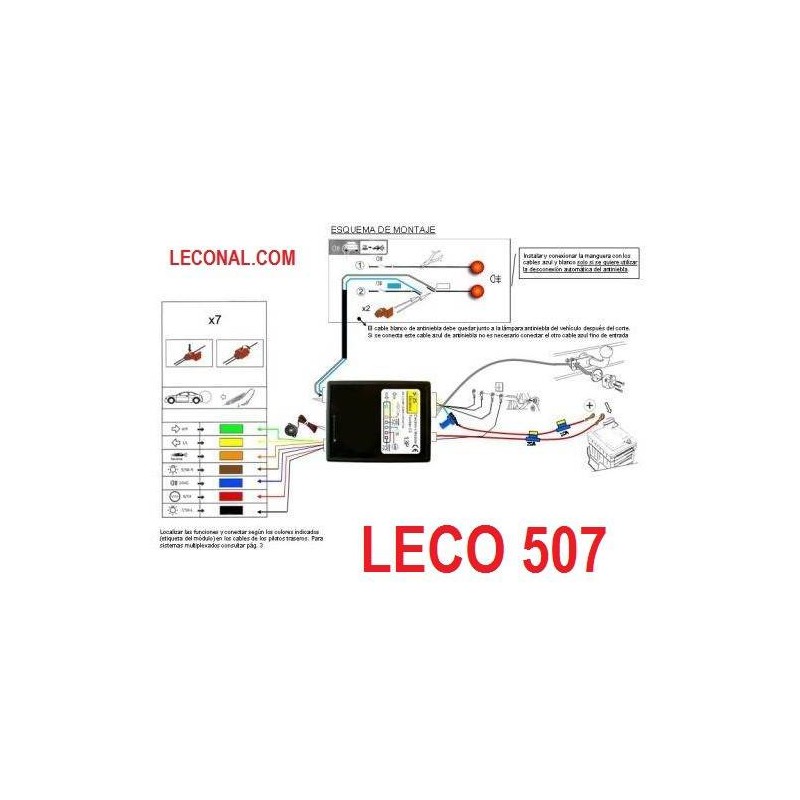 Comprar LECO507. KIT ELECTRICO 7 Polos UNIVERSAL que Desconecta los Sensores de Aparcamiento. online