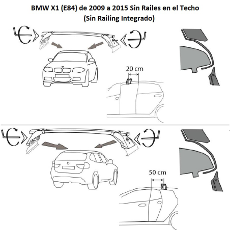 Comprar Juego de 2 barras para Bmw X1 Sin Railing 2009 a 2015 online