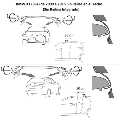Comprar Juego 2 Barras ALU BMW X1 (E84)2009 a 2015.