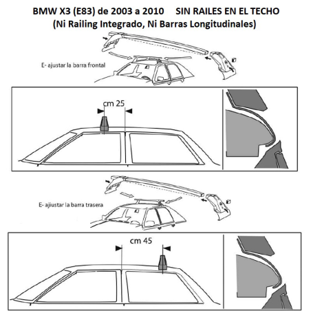 Comprar Juego 2 Barras para BMW X3 (E83)(2003 a 2010)