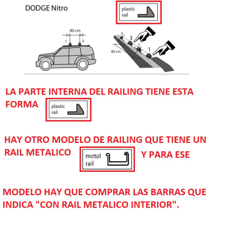 Comprar Juego de 2 barras para Dodge NITRO de 2007 a 2011 online