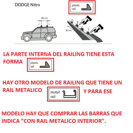 Comprar Juego 2 Barras para Dodge NITRO Sin Rail (2007 a 2011)