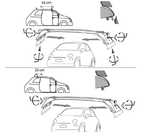 Comprar Juego 2 Barras para Fiat 500C (CABRIO) (2009 a 2020)
