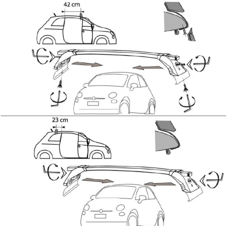 Comprar Juego 2 Barras para Fiat 500C (CABRIO) (2009 a 2020)