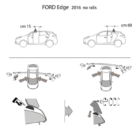 Comprar Juego de 2 barras para FORD EDGE de 2016 en adelante online