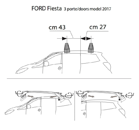 Comprar Juego 2 Barras para Ford FIESTA (VII) 3P. (2017 a 2023)