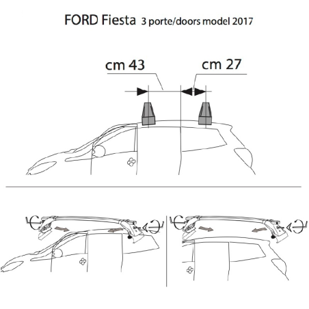 Comprar Juego 2 Barras para Ford FIESTA (VII) 3P. (2017 a 2023)