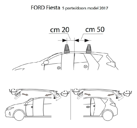 Comprar Juego 2 Barras para Ford FIESTA (VII) 5P. (2017 a 2023)