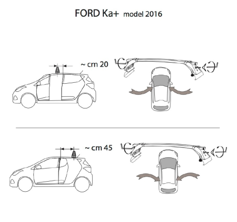 Comprar Juego 2 Barras ALU Ford KA+ (III) 5P. 2016 a 2020.