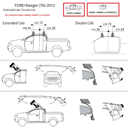 Comprar Juego de 2 barras para FORD RANGER de 2012 a 2016 online