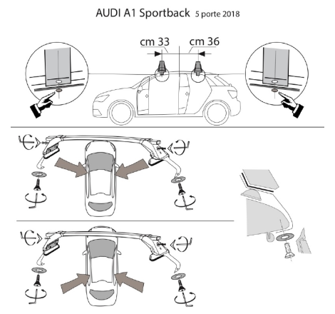 Comprar Juego de 2 Barras para Audi A1 Sportback (II) +2018 online