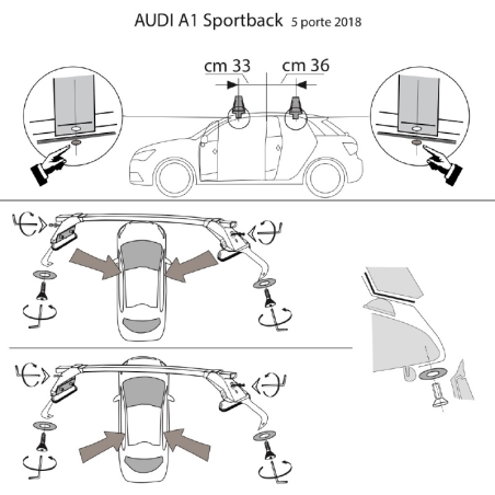 Comprar Juego 2 Barras ALU Audi A1 SPORTBACK (II) 2018 a 2025.