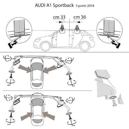 Comprar Juego de 2 Barras para Audi A1 Sportback (II) +2018 online