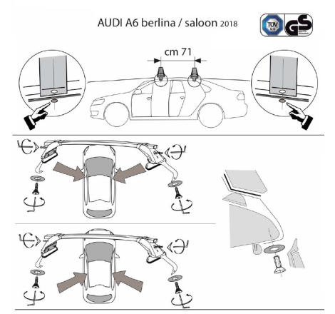 Comprar Juego 2 Barras ALU Audi A6 (C8) 2018 a 2025.