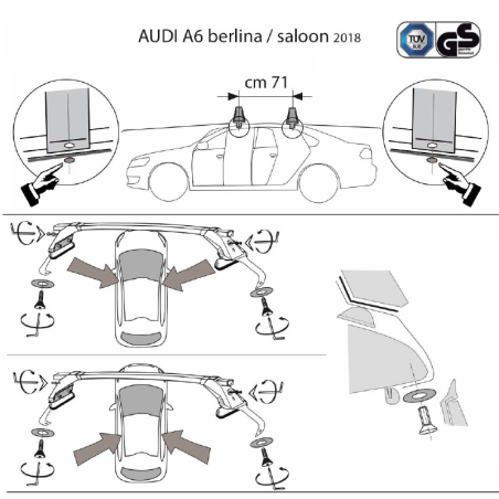 Comprar Juego 2 Barras ALU Audi A6 (C8) 2018 a 2025.