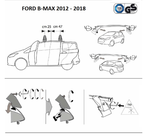 Comprar Juego de 2 barras para FORD B-MAX (I) de 2012 a 2018 online