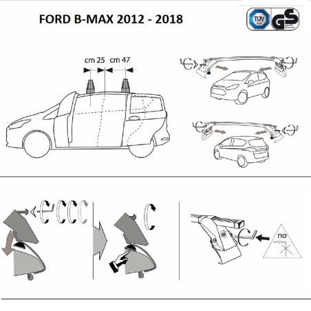 Comprar Juego de 2 barras para FORD B-MAX (I) de 2012 a 2018 online