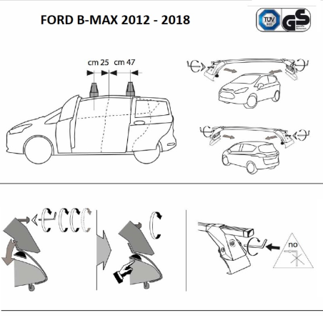 Comprar Juego 2 Barras ALU Ford B-MAX (I)2012 a 2017.