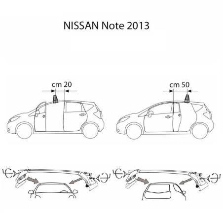 Comprar Juego 2 Barras ALU Nissan NOTE (II) (E12) 2013 a 2020.