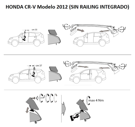 Comprar Juego de 2 barras Acero Negro para Honda CR-V 2012-2018 online