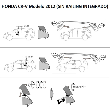 Comprar Juego de 2 barras Acero Negro para Honda CR-V 2012-2018 online