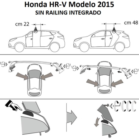 Comprar Juego de 2 barras Acero Negro para Honda HR-V +2015 online