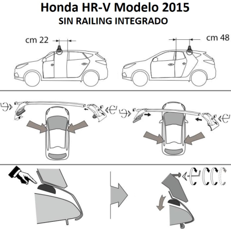 Comprar Juego 2 Barras ALU Honda HR-V (II)2015 a 2022.