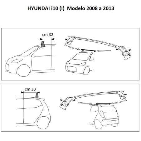 Comprar Juego de Barras Acero para HYUNDAI i10 (I) 2008 a 2013 online