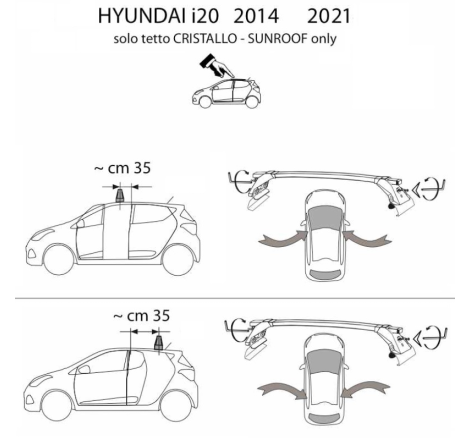 Comprar Juego 2 Barras ALU Hyundai i20 (II) +2014 Techo Cristal