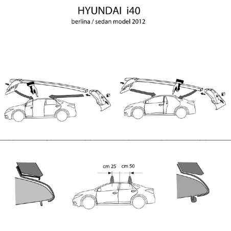 Comprar Juego de 2 Barras de Techo Hyundai i40 de 2012 a 2020 online