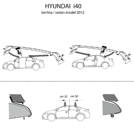 Comprar Juego 2 Barras ALU Hyundai i40 (I) 2011 a 2020.