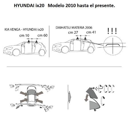 Comprar Juego de 2 Barras de Techo Hyundai ix20 de 2010 a 2020 online