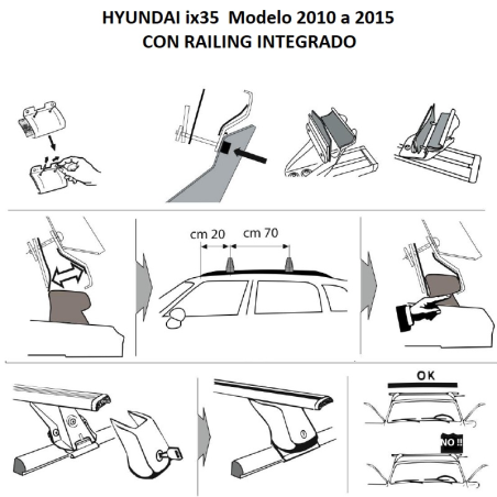 Comprar Juego 2 Barras ALU Hyundai ix35 (I) 2010 a 2015.