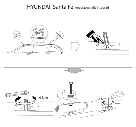 Comprar Juego de 2 Barras de Techo para Hyundai SANTA FE +2018 online