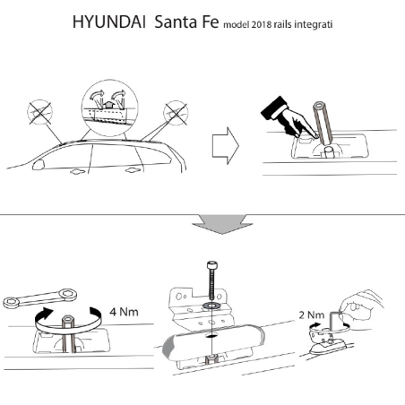 Comprar Juego de 2 Barras de Techo para Hyundai SANTA FE +2018 online