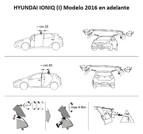 Comprar Juego de 2 Barras de Techo Hyundai IONIQ +2016 online