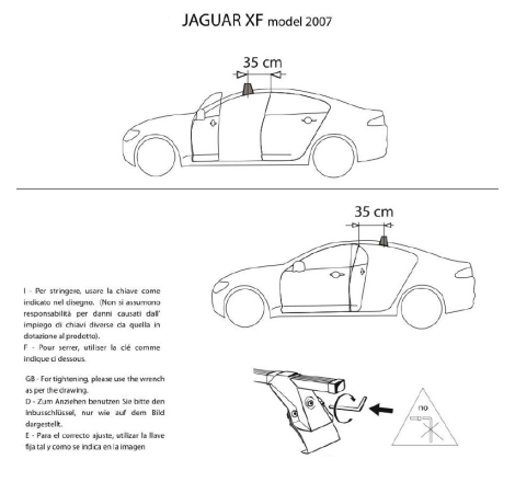 Comprar Juego de 2 Barras de Techo JAGUAR XF (I) de 2008 a 2015 online