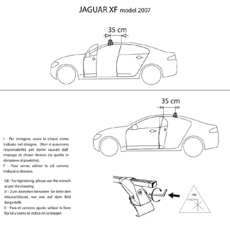 Comprar Juego de 2 Barras de Techo JAGUAR XF (I) de 2008 a 2015 online