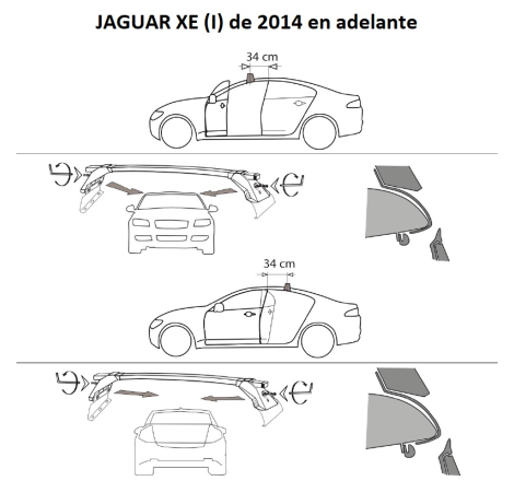 Comprar Juego de 2 Barras de Techo JAGUAR XE (I) de 2014 a 2023 online