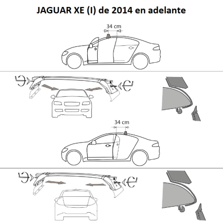 Comprar Juego de 2 Barras de Techo JAGUAR XE (I) de 2014 a 2023 online