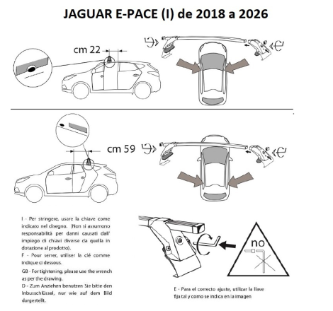 Comprar Juego de 2 Barras de Techo JAGUAR E-PACE (I) +2018 online