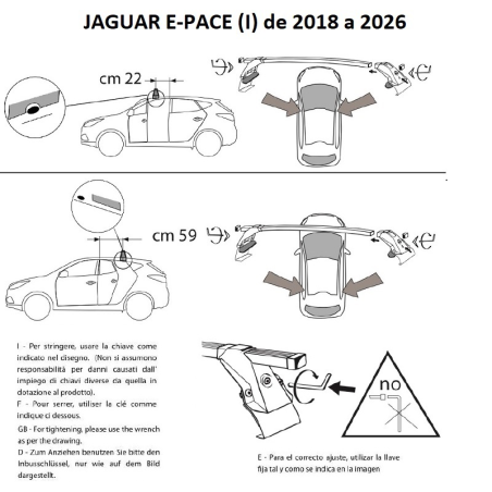 Comprar Juego de 2 Barras de Techo JAGUAR E-PACE (I) +2018 online