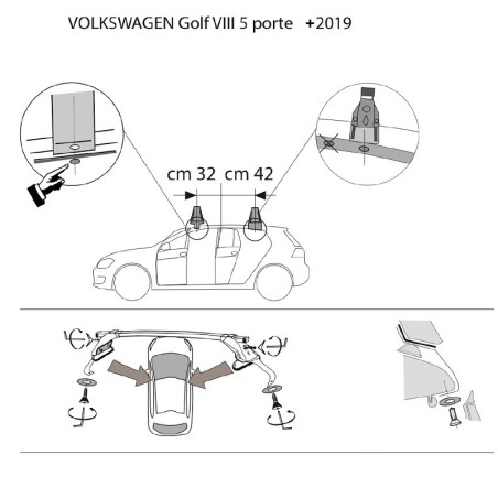 Comprar Juego 2 Barras ALU Volkswagen GOLF (VIII) 5P. 2019 a 2026.