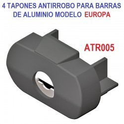 JUEGO DE 4 TAPONES ANTIRROBO ATR005 PARA BARRAS MODELO EUROPA.