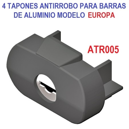 Juego de 4 Tapones Antirrobo ATR005 para barras Europa y Neo-Europa.