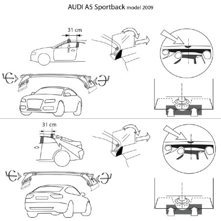 Comprar Juego 2 Barras para Audi A5 SPORTBACK (I) (2009 a 2016)