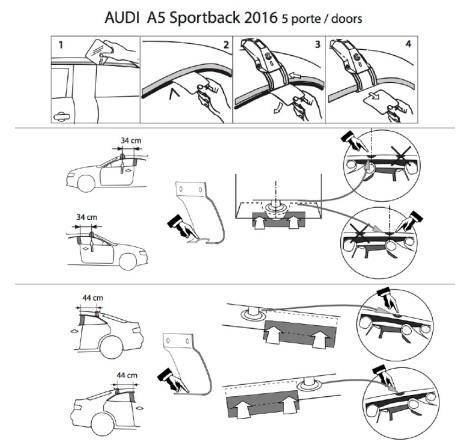 Comprar Juego 2 Barras ALU Audi A5 SPORTBACK (II) (F5) 2016 a 2025.