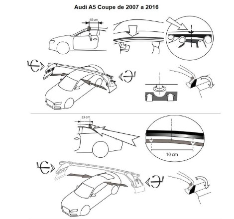 Comprar Juego de 2 Barras para AUDI A5 Coupe (I) de 2007 a 2016 online