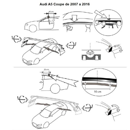 Comprar Juego de 2 Barras para AUDI A5 Coupe (I) de 2007 a 2016 online